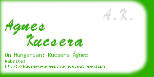 agnes kucsera business card