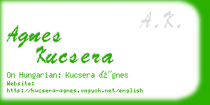 agnes kucsera business card